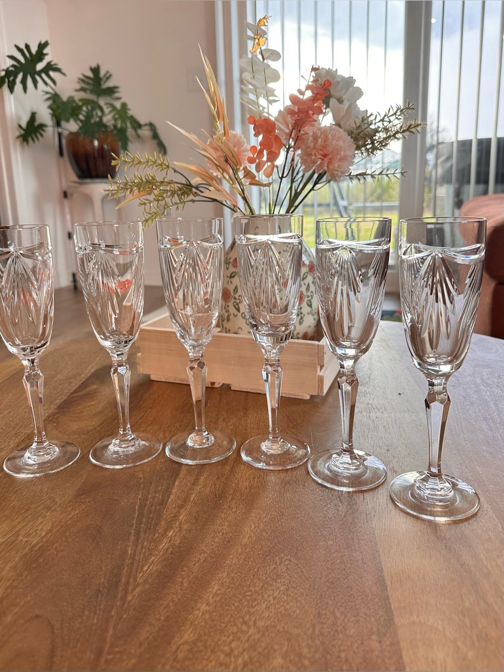 Waterford Crystal Champagne Flutes Glasses set of 6 Drink Ware Marquis Brookside